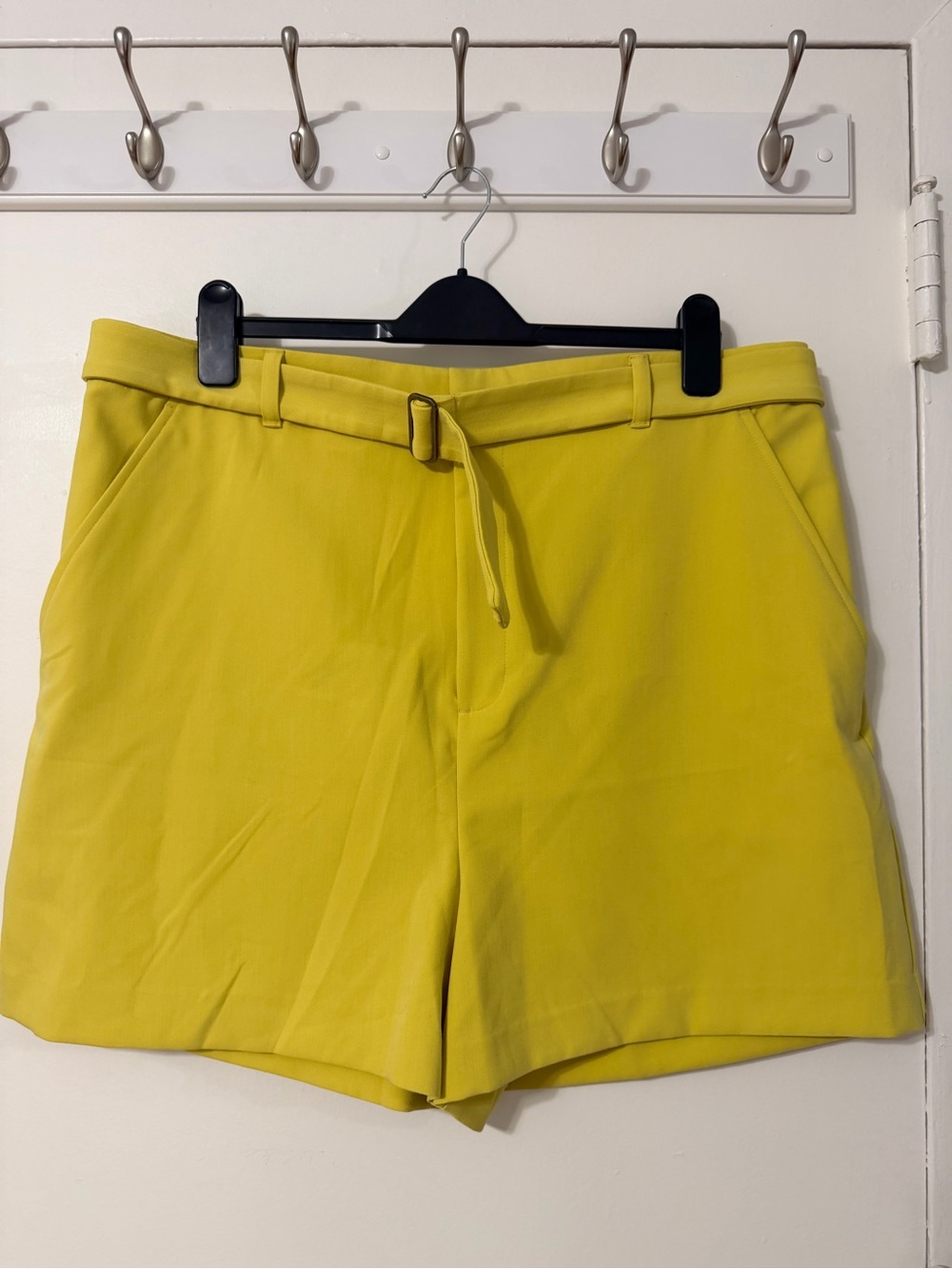 Banana Republic Yellow Belted Tailored Shorts